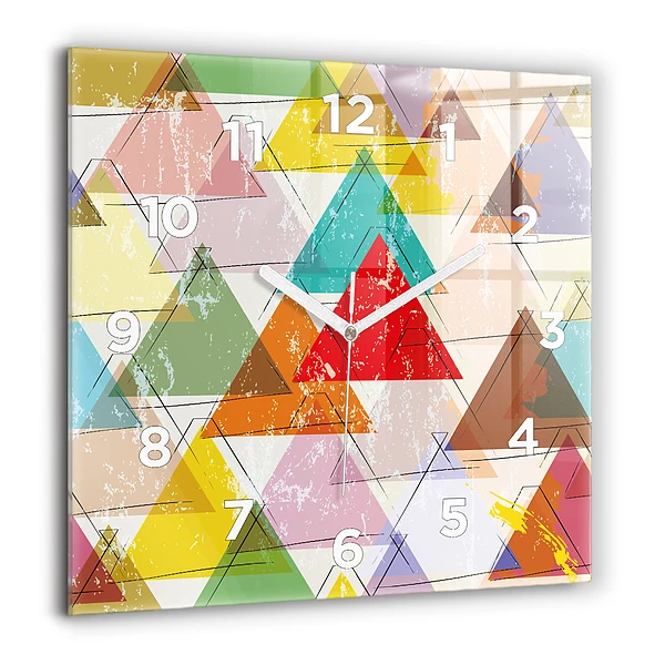 Négyzetes üvegóra 60x60 Geometrikus háromszögek