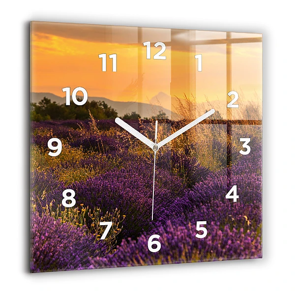 Szögletes üvegóra 60x60 Levendula rét Franciaország
