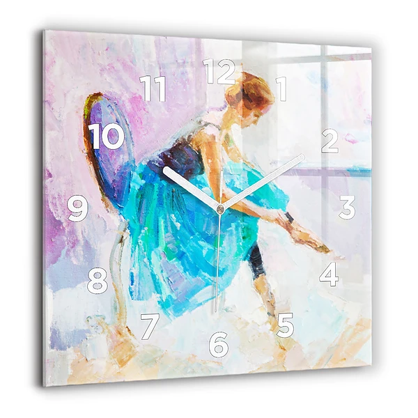 Szögletes üvegóra 60x60 Egy balerina felkészülése
