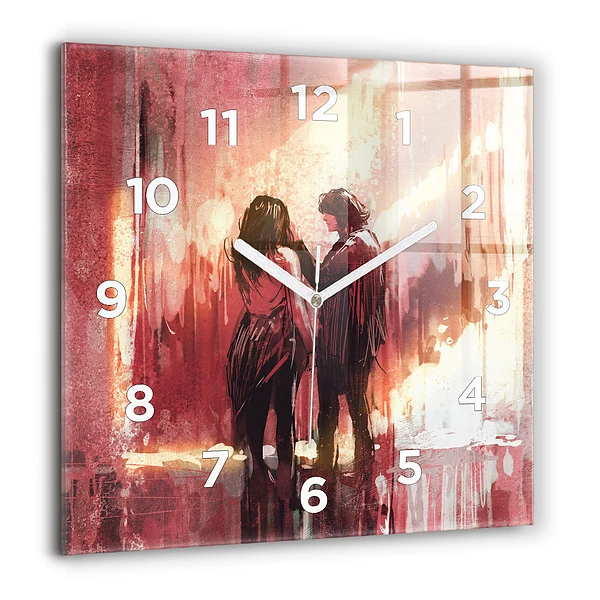 Szögletes fali üvegóra 60x60 Fiatal szerelmes pár