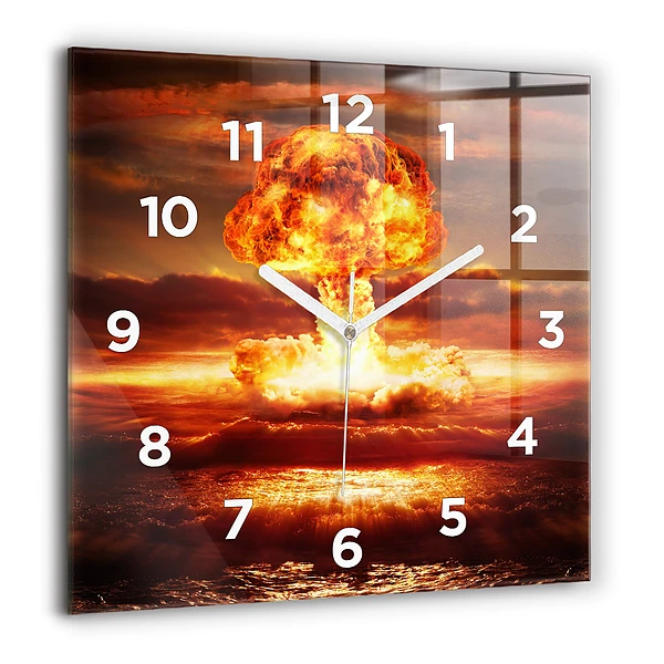Négyzetes üvegóra 60x60 Atombomba robbanás