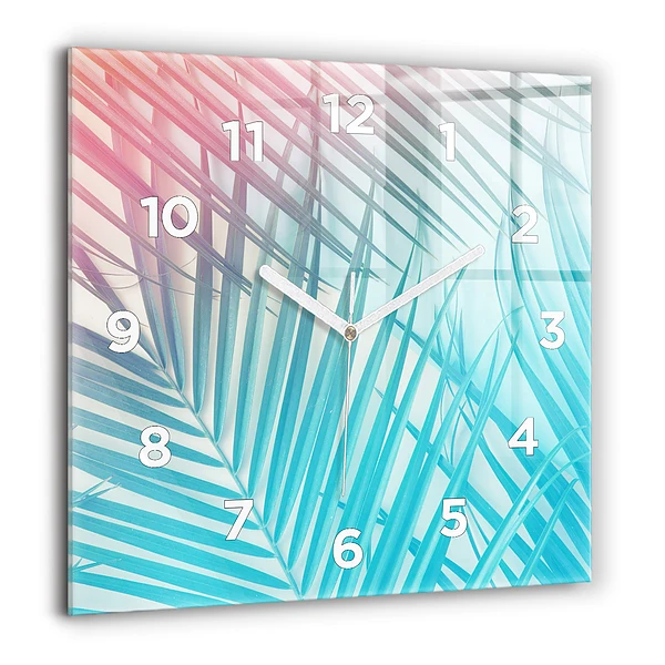 Szögletes üvegóra 60x60 Trópusi pálmafa