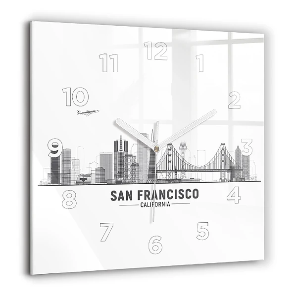 Szögletes fali üvegóra 60x60 San Francisco látképe