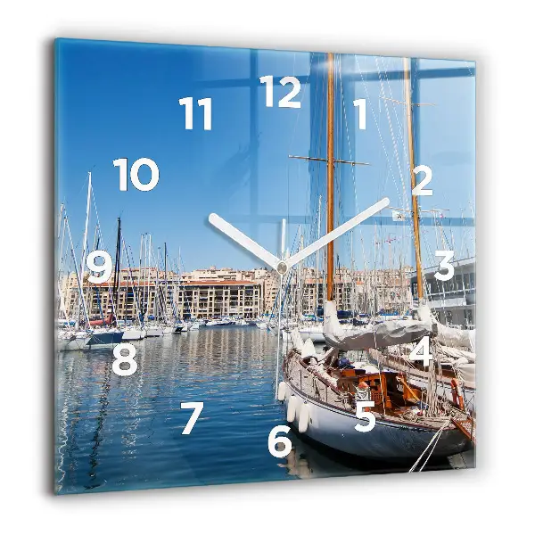 Szögletes üvegóra 60x60 Marseille kikötő Franciaország