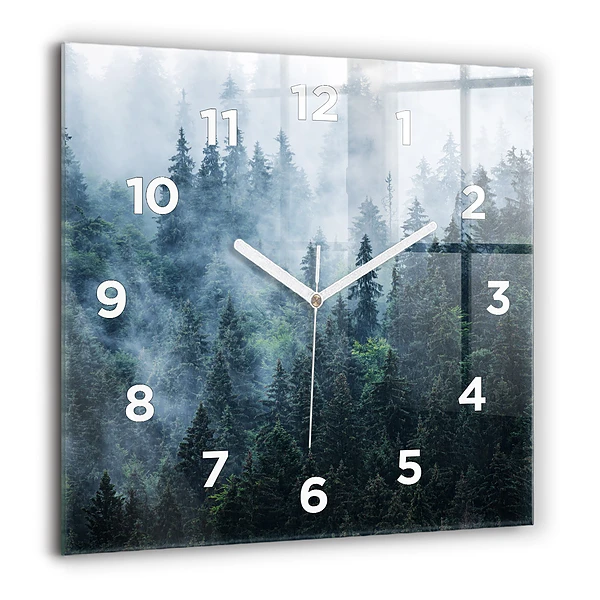Négyzet alakú üvegóra 60x60 Ködös hegyi táj