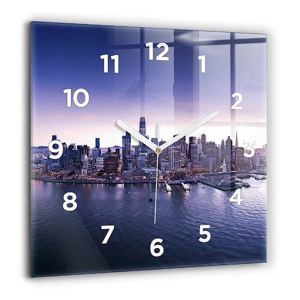 Szögletes üvegóra 60x60 San Francisco látképe