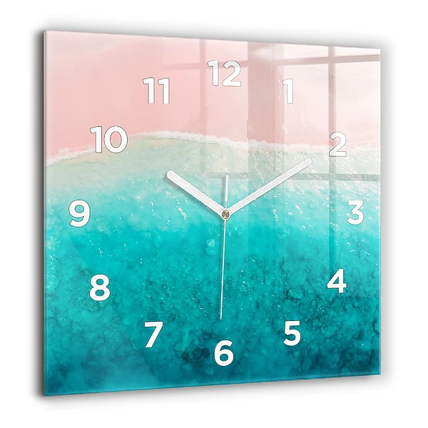 Négyzet alakú üvegóra 60x60 Tengerparti homok