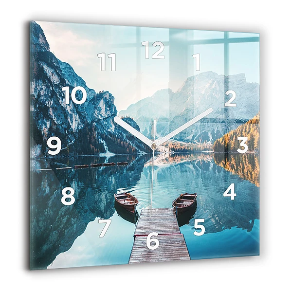 Négyzet alakú üvegóra 60x60 Csónakok egy tavon