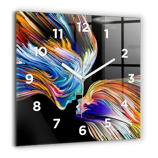 Négyzetes üvegóra 60x60 Érzelmes művészet