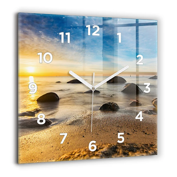 Szögletes üvegóra 60x60 Napfelkelte Balti-tenger