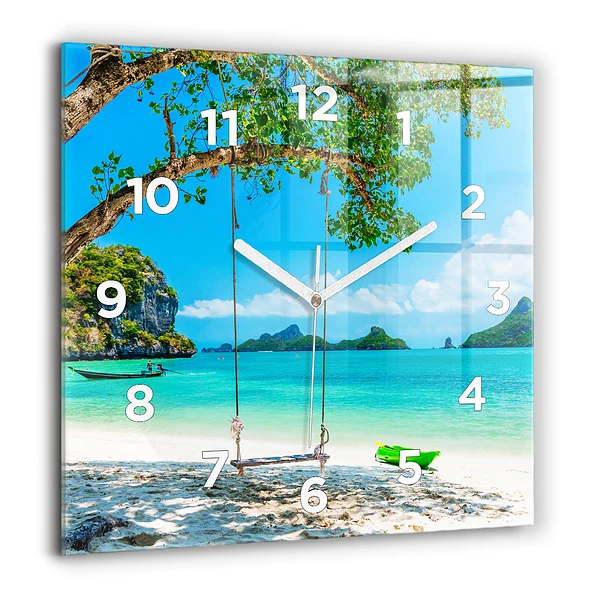 Négyzet alakú üvegóra 60x60 Napfényes sziget Thaiföldön