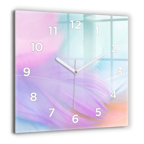 Szögletes fali üvegóra 60x60 Színes tollak