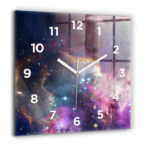 Négyzet alakú üvegóra 60x60 Galaxis és csillagok