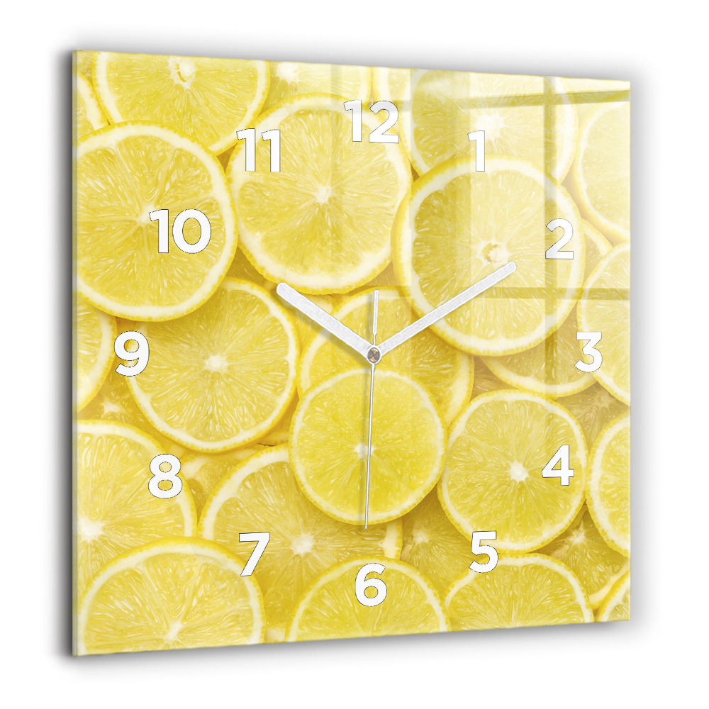 Szögletes üvegóra 60x60 Citromszeletek