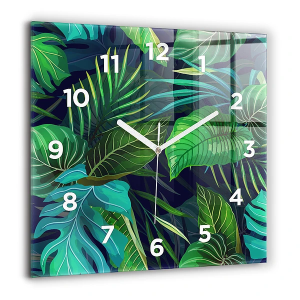 Szögletes fali üvegóra 60x60 Egzotikus levelek