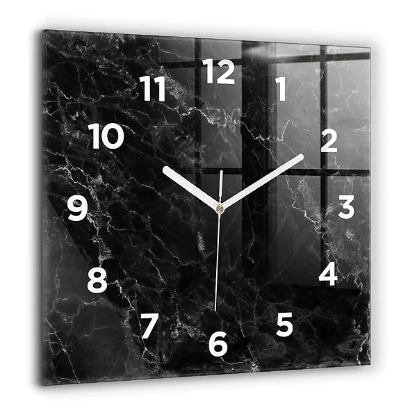 Szögletes üvegóra 60x60 Sötét márvány