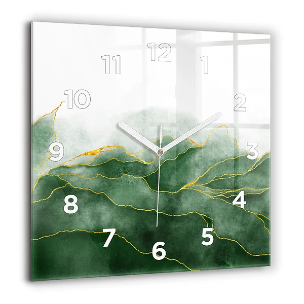 Szögletes fali üvegóra 60x60 Absztrakt levelek