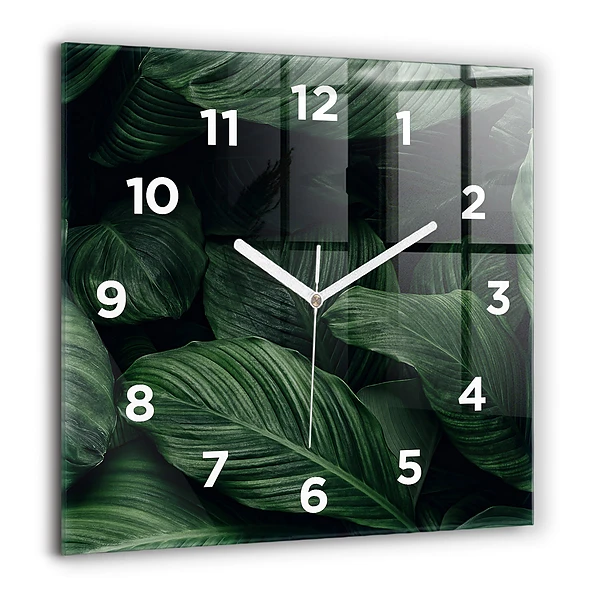 Négyzetes üvegóra 60x60 Trópusi monstera