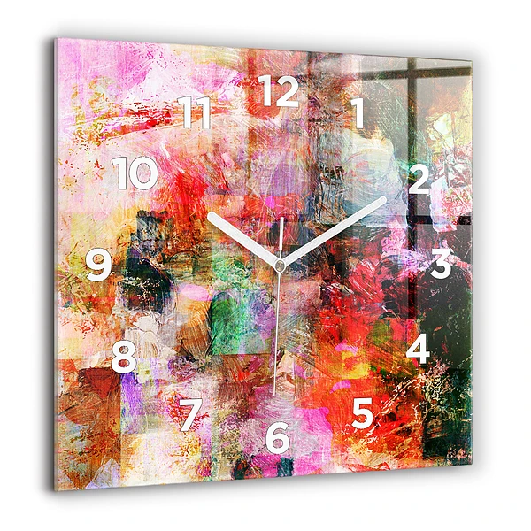 Négyzet alakú üvegóra 60x60 Absztrakt kompozíció