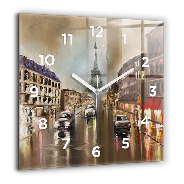 Szögletes üvegóra 60x60 Párizs város építészete