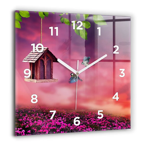 Szögletes üvegóra 60x60 Madárház