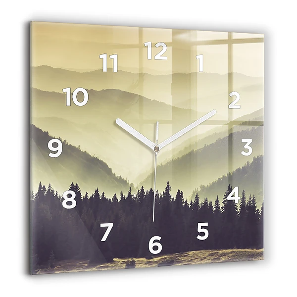 Szögletes üvegóra 60x60 Ködös hegyoldalak