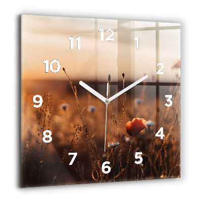 Szögletes üvegóra 60x60 Mező napfelkelte