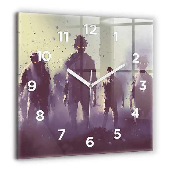 Szögletes fali üvegóra 60x60 Zombi éjszaka - halloween