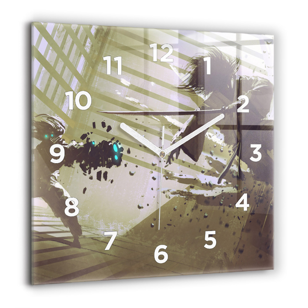 Négyzet alakú üvegóra 60x60 Harc robot és szamuráj között