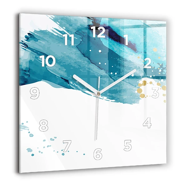 Szögletes fali üvegóra 60x60 Ecsetvonások