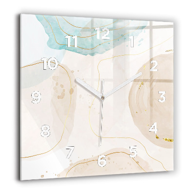 Négyzetes üvegóra 60x60 Akvarell foltok