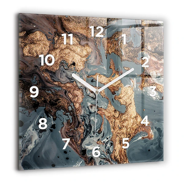 Szögletes fali üvegóra 60x60 Márvány arany absztrakt