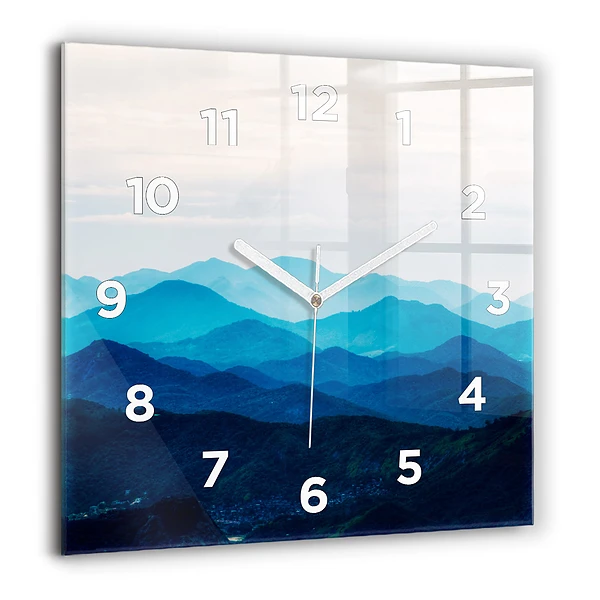 Szögletes fali üvegóra 60x60 Akvarell hegyek