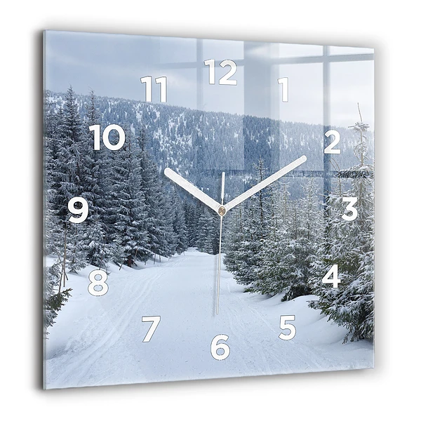Négyzet alakú üvegóra 60x60 Cseh óriás hegyek télen