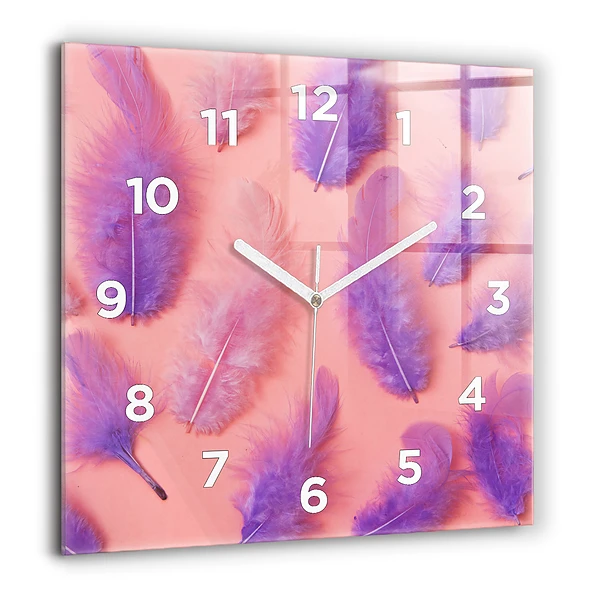 Négyzetes üvegóra 60x60 Színes tollak