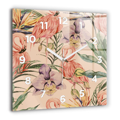 Szögletes üvegóra 60x60 Trópusi pálmalevelek