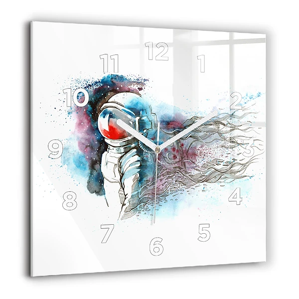 Szögletes üvegóra 60x60 Absztrakt űrhajós