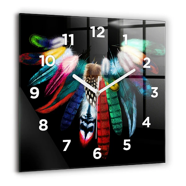 Négyzet alakú üvegóra 60x60 Egy madár színes tollazata