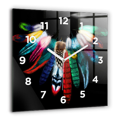 Négyzet alakú üvegóra 60x60 Egy madár színes tollazata