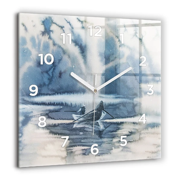Szögletes fali üvegóra 60x60 Halász a tavon