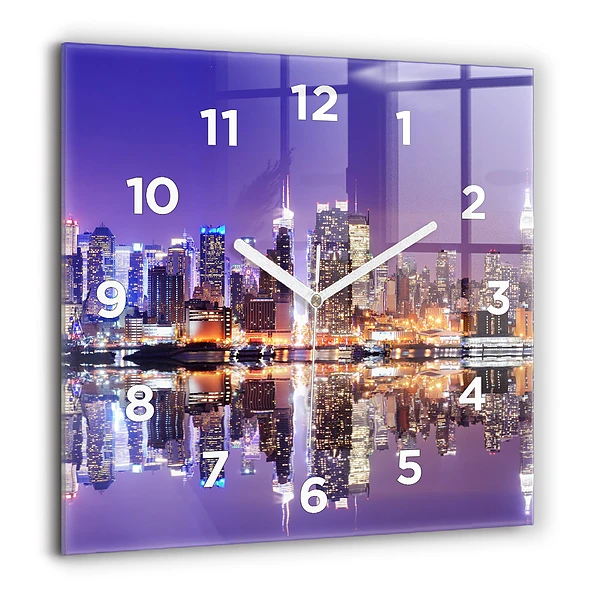 Szögletes fali üvegóra 60x60 New York City éjszaka