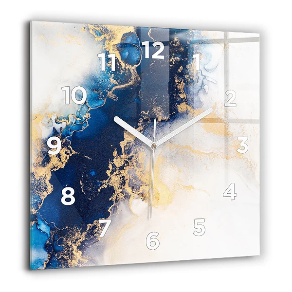 Négyzetes üvegóra 60x60 Márványminta