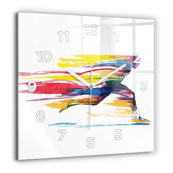 Négyzet alakú üvegóra 60x60 Egy futó illusztrációja
