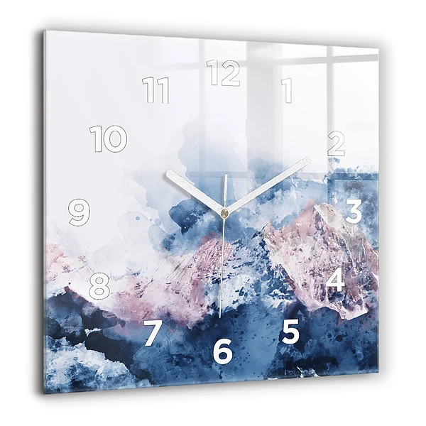 Négyzet alakú üvegóra 60x60 Absztrakt hegyvonulatok