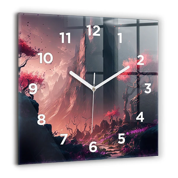 Szögletes fali üvegóra 60x60 Varázslatos erdő és hegyek