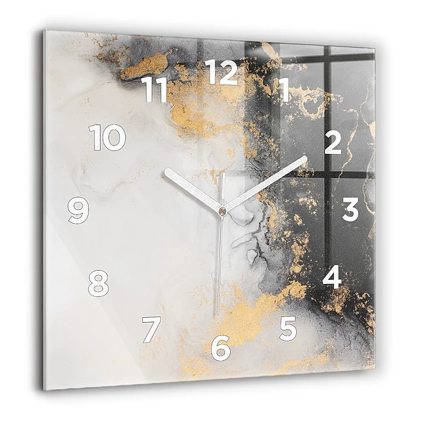 Szögletes üvegóra 60x60 Művészi márvány