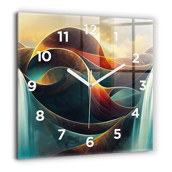Szögletes fali üvegóra 60x60 Folyó vízesés