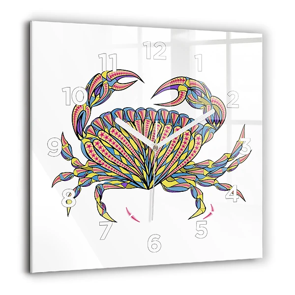 Négyzetes üvegóra 60x60 Etnikai rák