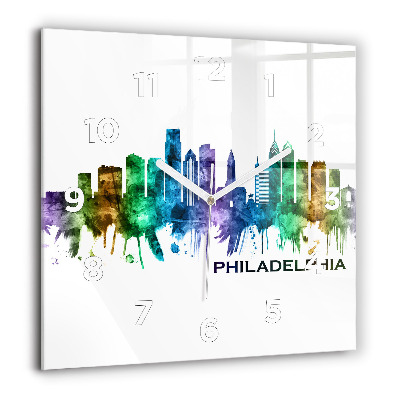 Négyzet alakú üvegóra 60x60 Színes Philadelphia