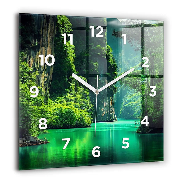 Négyzetes üvegóra 60x60 Természeti táj Thaiföldön